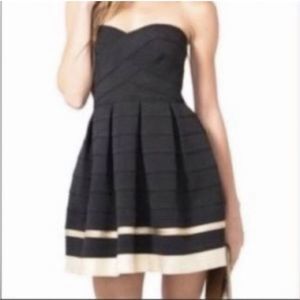 SANS SOUCI Evening Strapless Dress | black/gold | XS